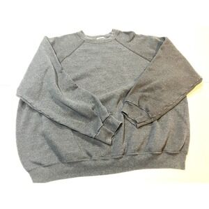 Vintage 90s Gray Tultex Sweatshirt 3XL  Blank Plain Solid Sweater Made in USA